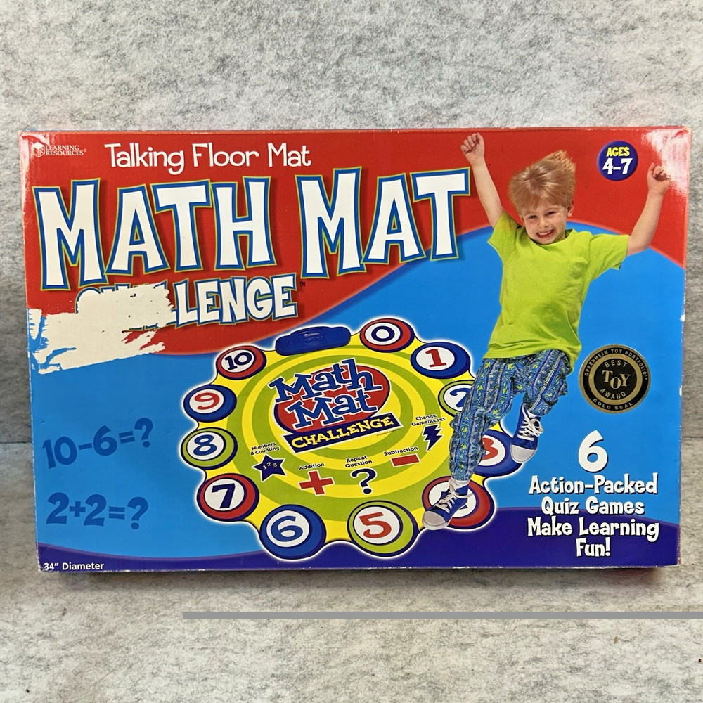 Math Mat Challenge 34" Talking Floor Mat Quiz Game - Learning Resources - Works!