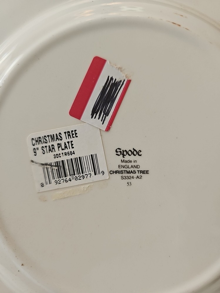SPODE Christmas Tree Star Shaped 9" Serving Plate
