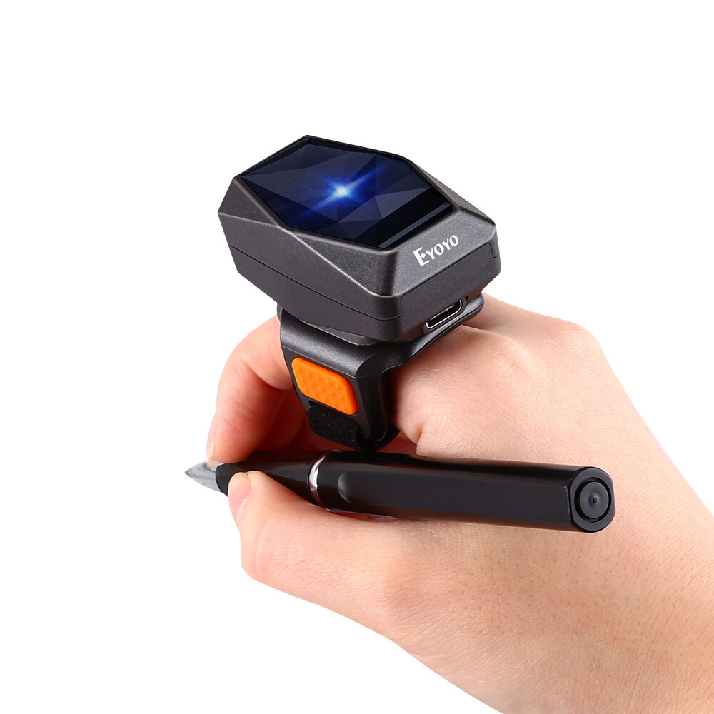 Eyoyo Mini 2D Barcode Scanner Wearable Ring Bluetooth Fnger Reader For iPhone PC