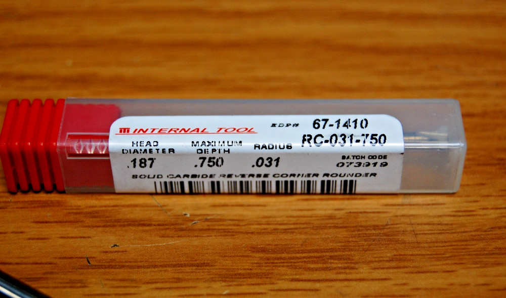 REVERSE CORNER ROUNDING TOOL .187" WIDTH .0625" CARBIDE INTERNAL TOOL# 67-1410