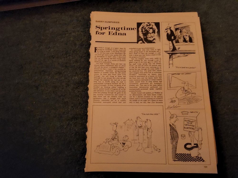Xm47  Ephemera 1980 Barry Humpries Folded Article