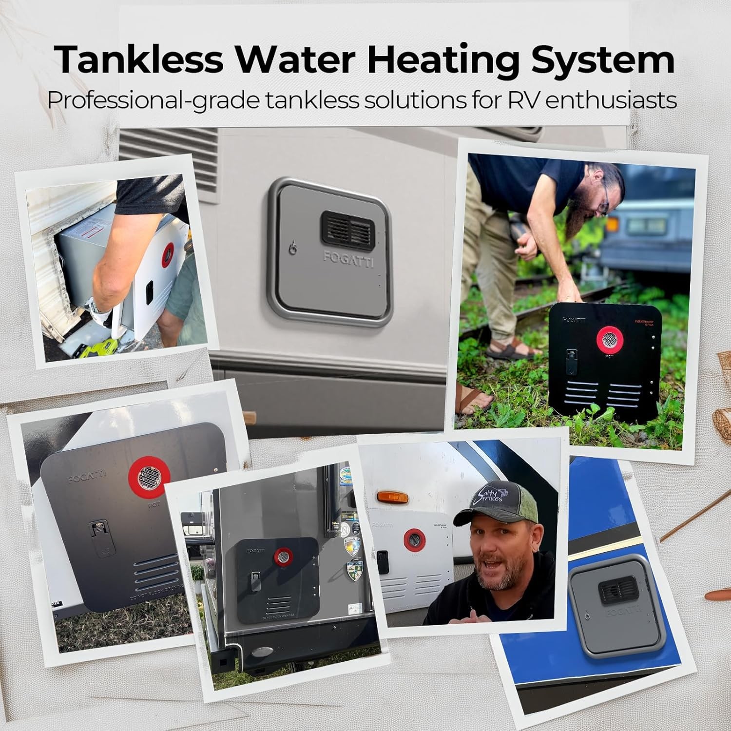 FOGATTI RV Tankless Water Heater InstaShower Ultra, 0.5-3.6 GPM 66,000 BTU