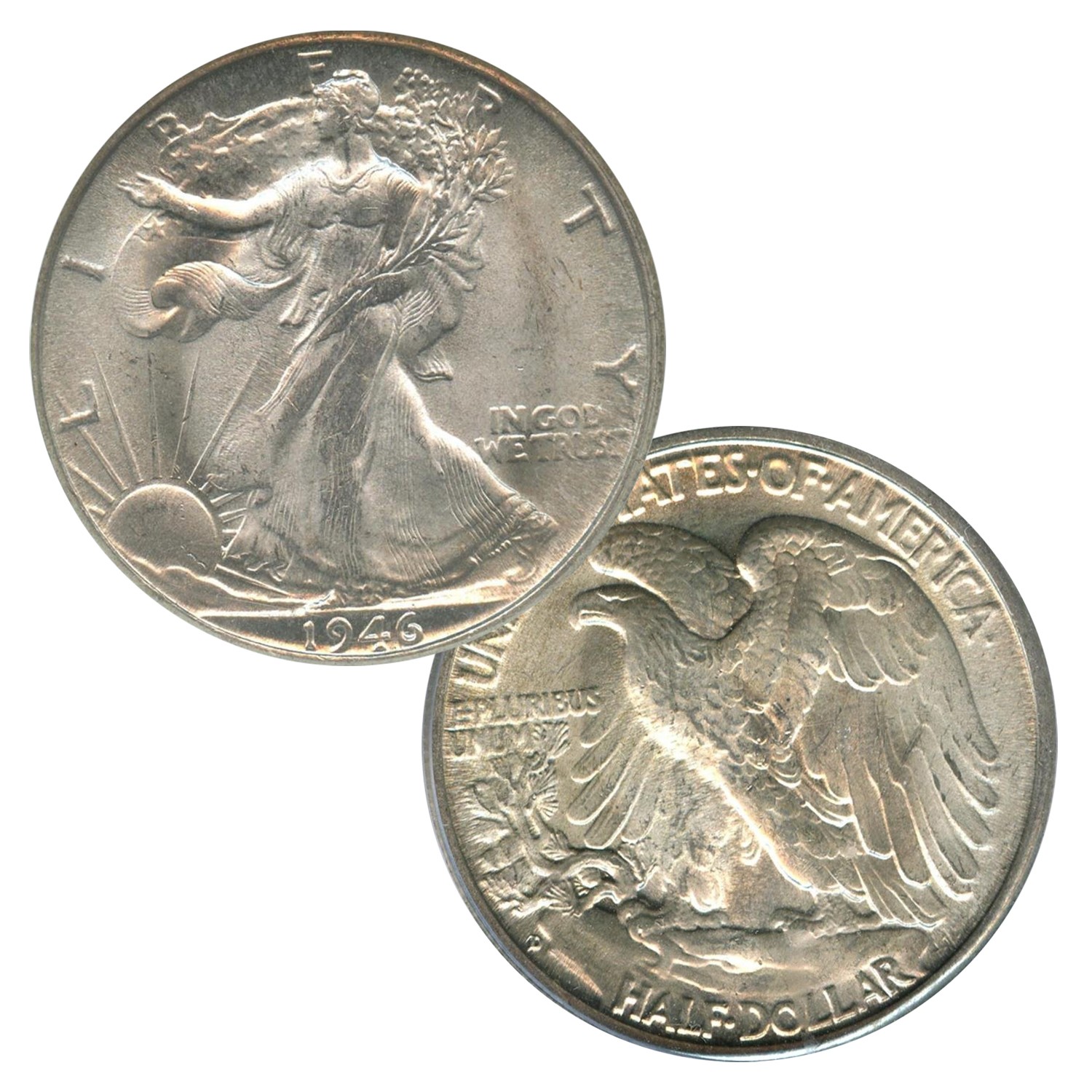 Count of 5 - Walking Liberty Half Dollar XF/VF Condition 90% Silver