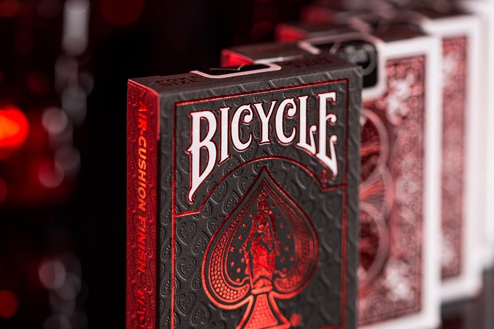 Red playing cards metallic finish premium deck