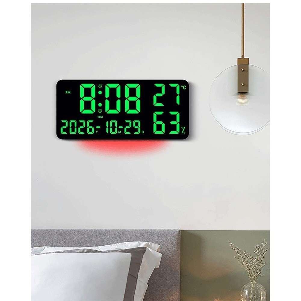 Digital Desk Clock LED Wall Clock Temperature Display Humidity Display