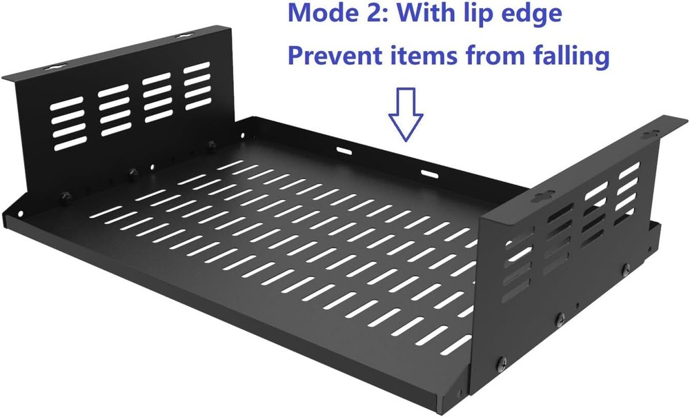 JINGCHENGMEI Under Desk Computer Mount for Small Form Factor SFF Black