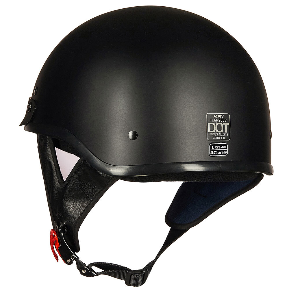 ILM Refurbished Black Motorcycle Vintage Half Helmet Open Face Sun Visor DOT