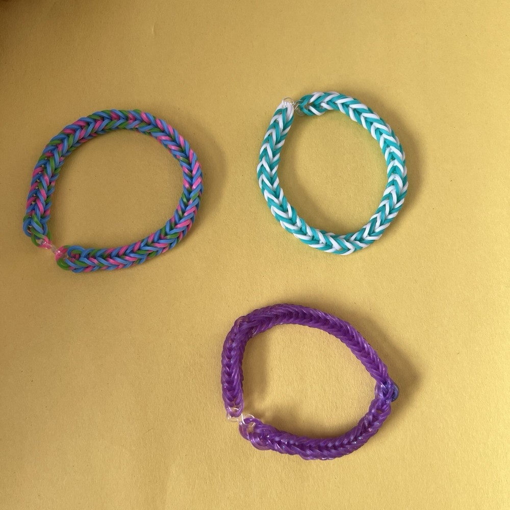 Handmade Fishtail Rainbow Loom Bracelets- 3 Bracelets