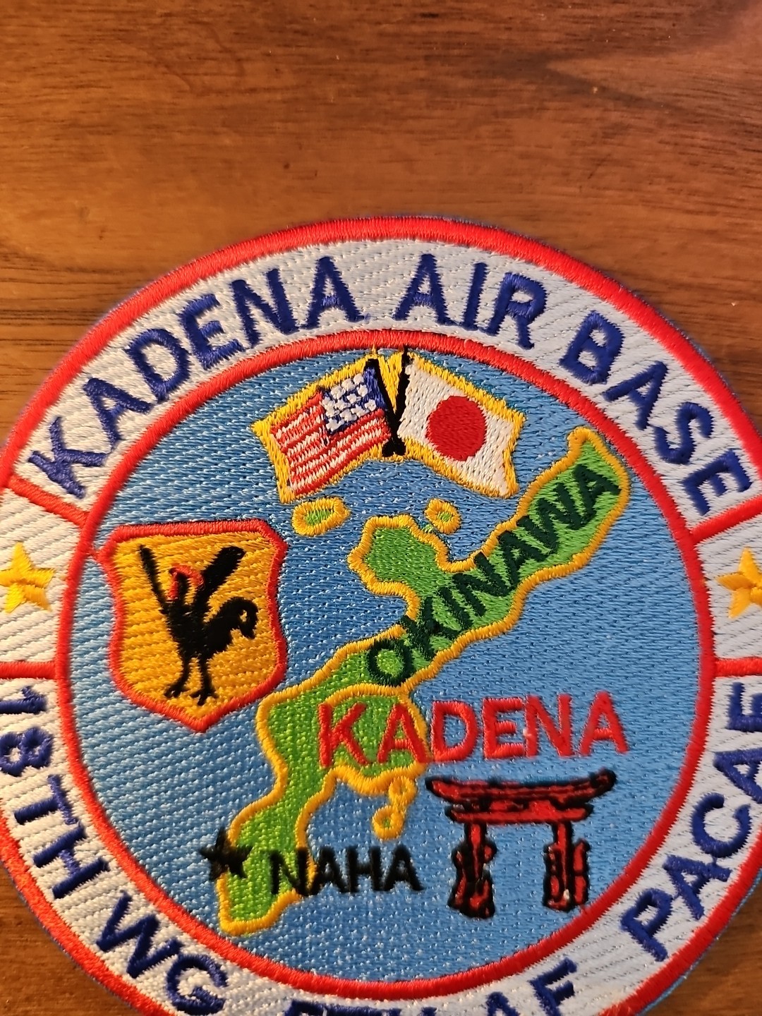 USAF BASE PATCH, KADENA AIR BASE, JAPAN, 18TH WG, 5TH AF, PACAF