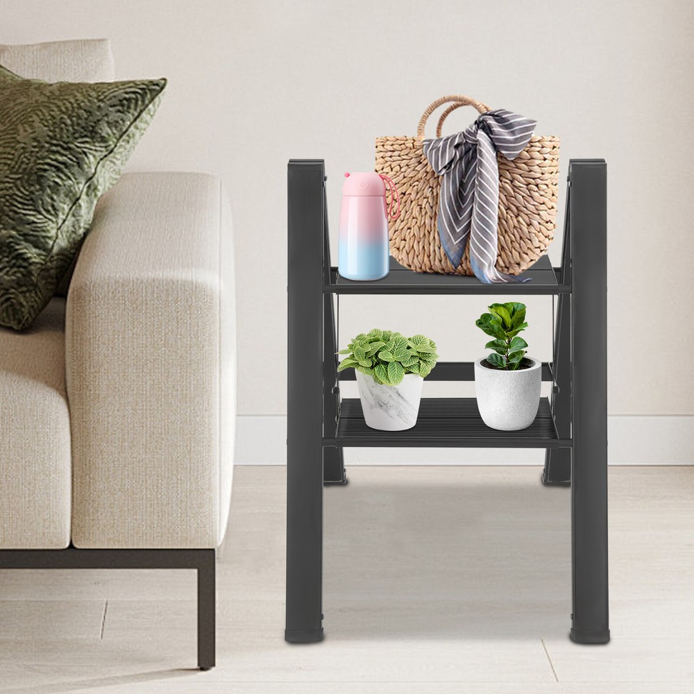 A-shaped Folding 2-Step Ladder Foldable Step Ladder 661.39lbs Load-capacity
