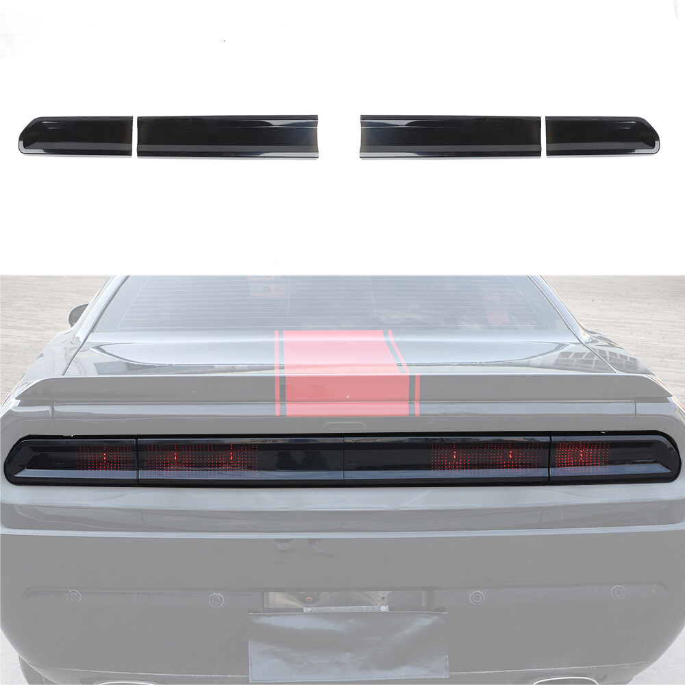 Smoked Black Tail Light Covers Rear Light Guards for Dodge Challenger 2009-2014