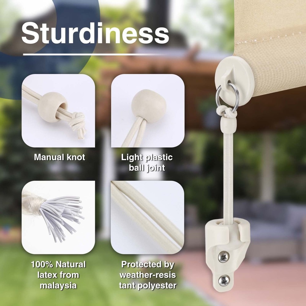 Universal Shade Bungee Tie Downs Replacement Partscompatible With Coolaroo Exter