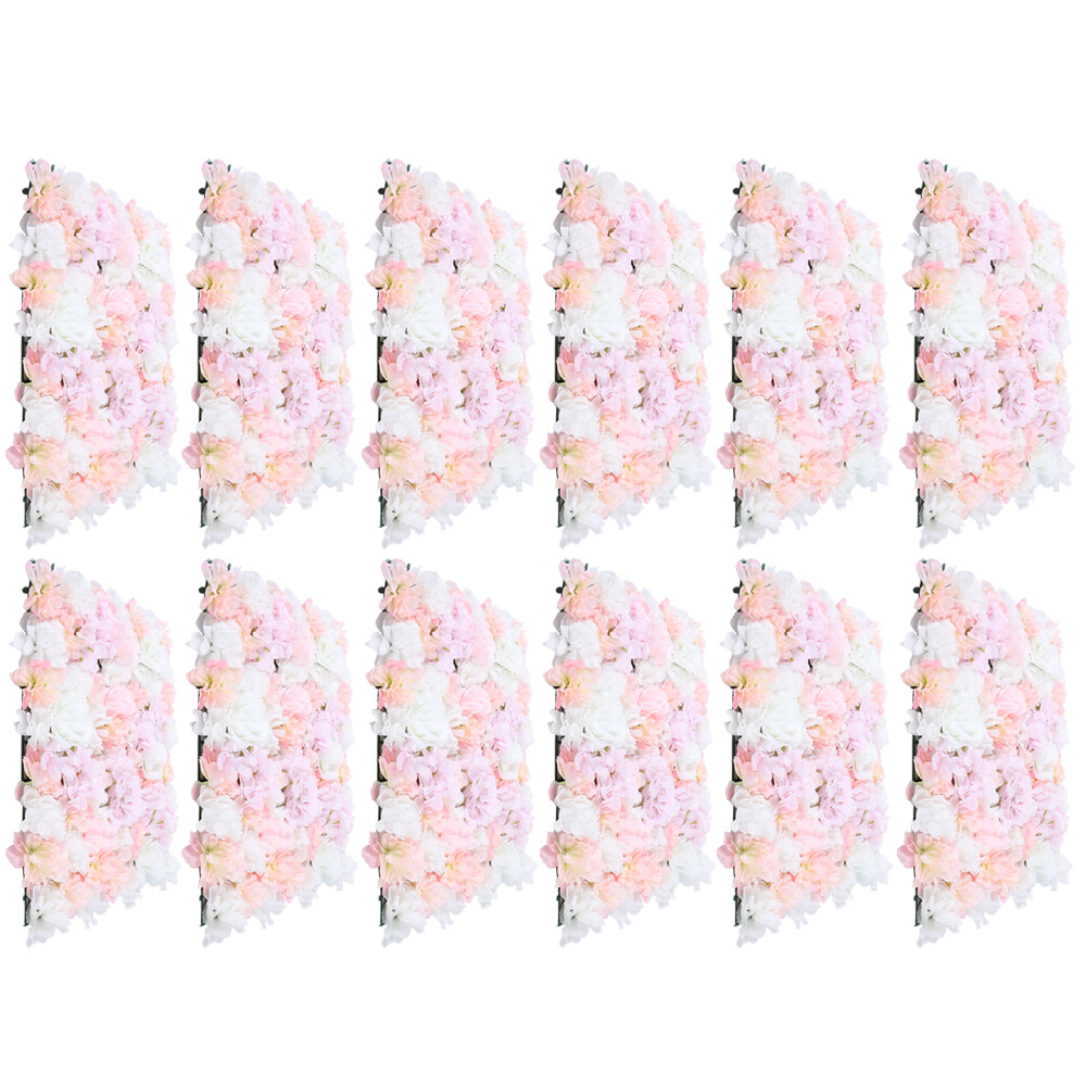 12* Artificial Flower Wall Panel Hydrangea Rose Photo Wall Wedding Home Decor US