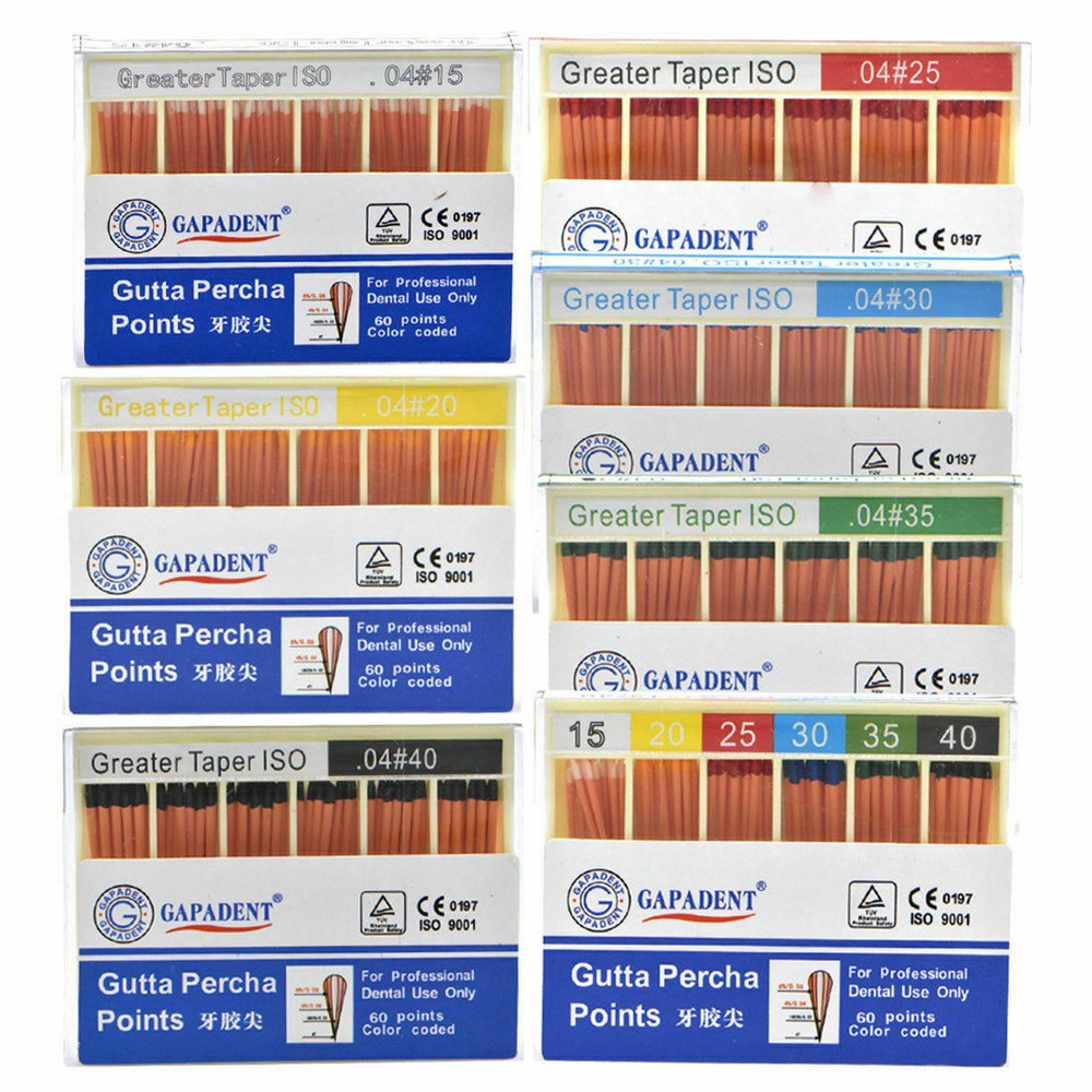 Dental Endodontic Absorbent Therapy Points 15-40# Gutta Percha Taper Coded