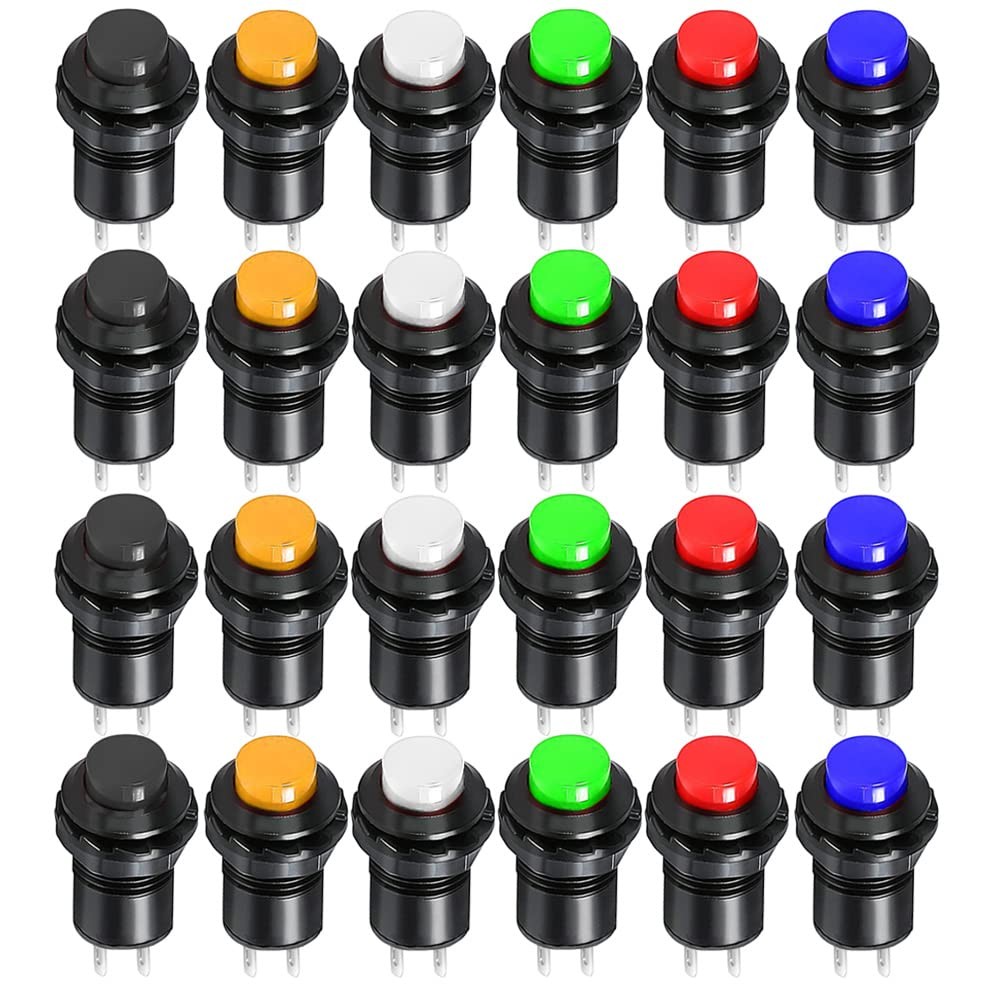 Gebildet 24pcs 12mm Latching Push Button Switch SPST ON/OFF AC