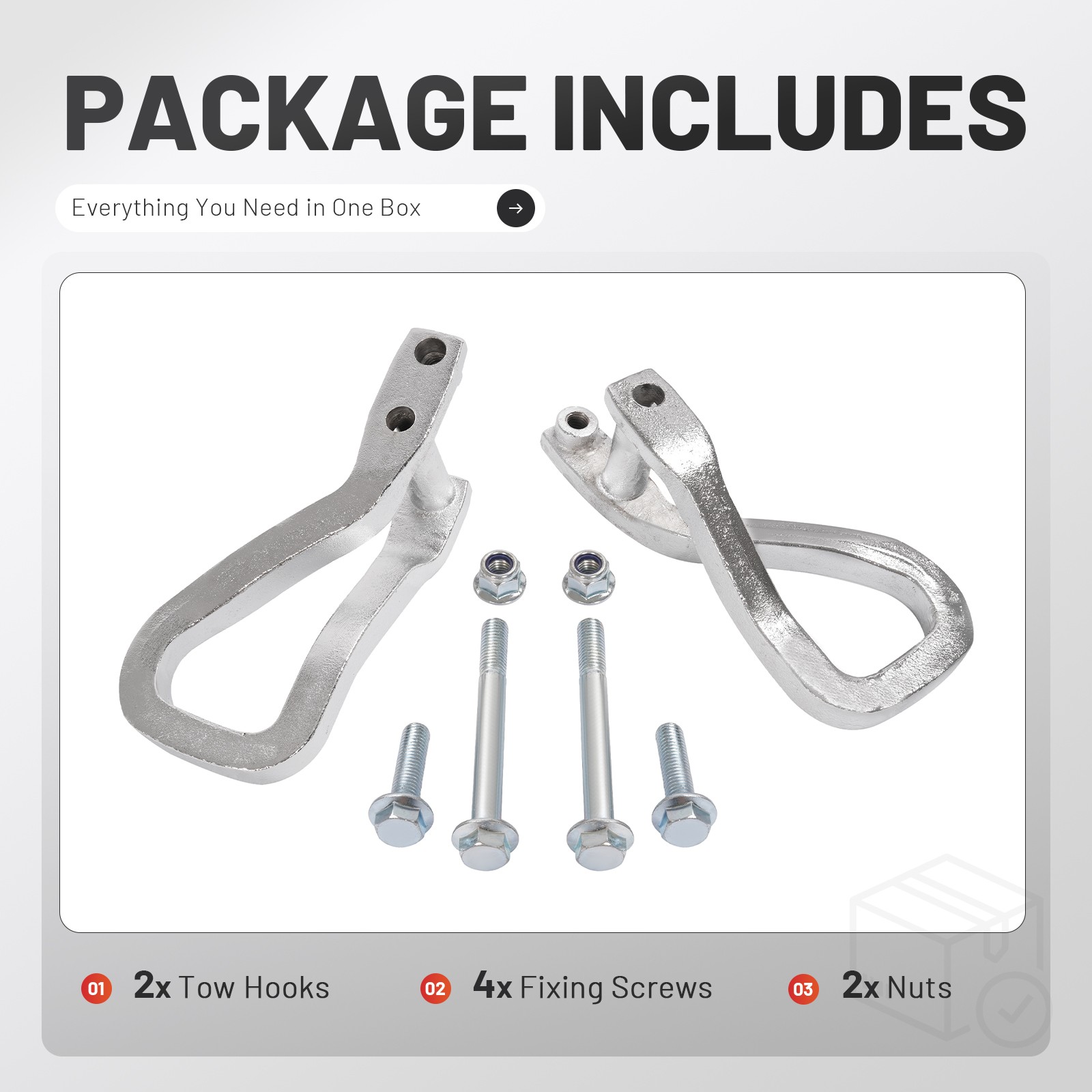 Front Chrome Tow Recovery Hooks w/ Bolts For GMC Sierra 1500 2019-2025 #84195902