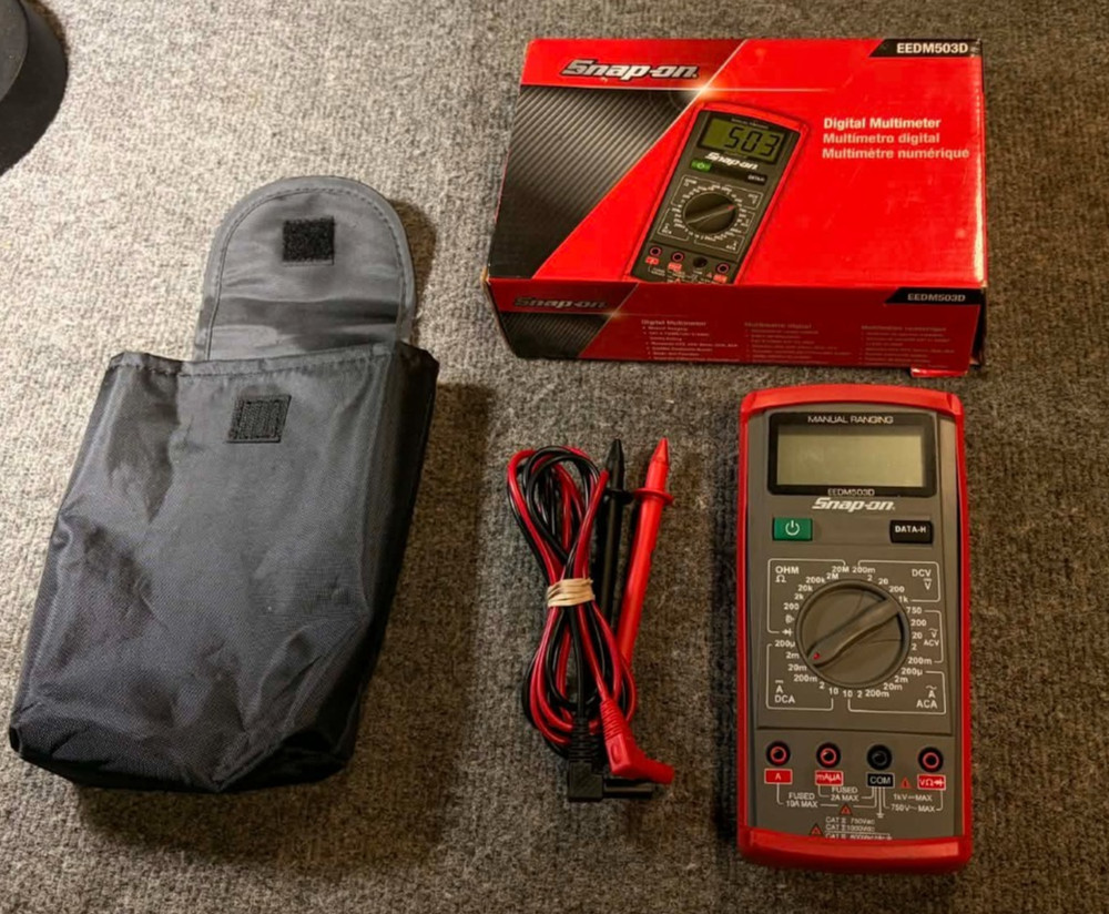 Snap-on Tools Nice EEDM503D Digital Multimeter With Soft Case And Test Leads