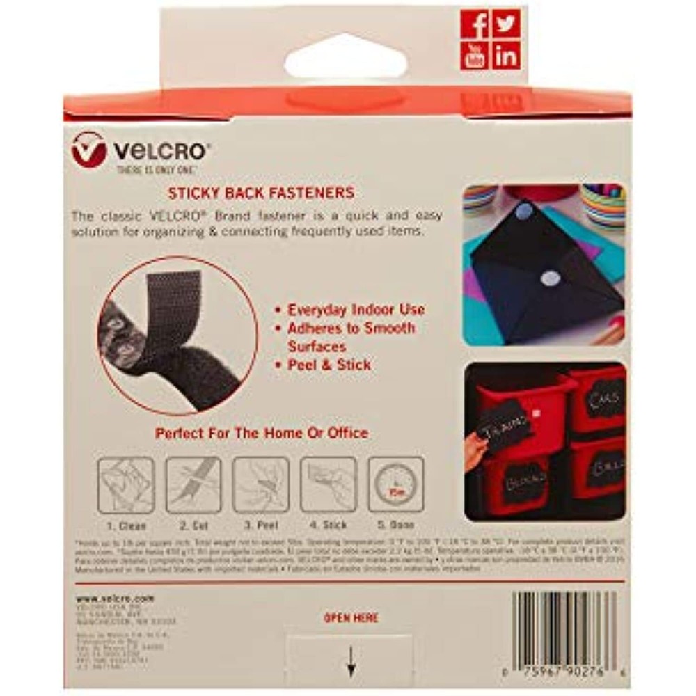 VELCRO Brand Tape, Black 15ft