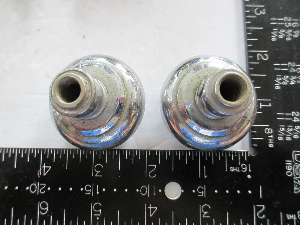 PAIR Vintage BOAT Nickel over Brass Door Knobs C38