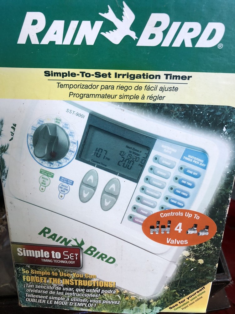 Rain Bird Irrigation Timer 4-Station Indoor Simple-to-Set Controller SST - 400i