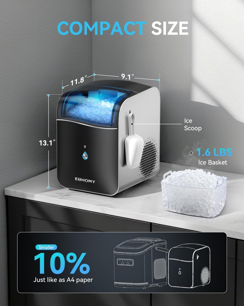 Smart Nugget Ice Maker Countertop, Pebble Ice Maker Machine with APP Control,...