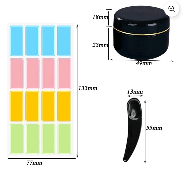 50g Round Empty Container Jar 12 Pieces Refillable Cosmetic Containers.