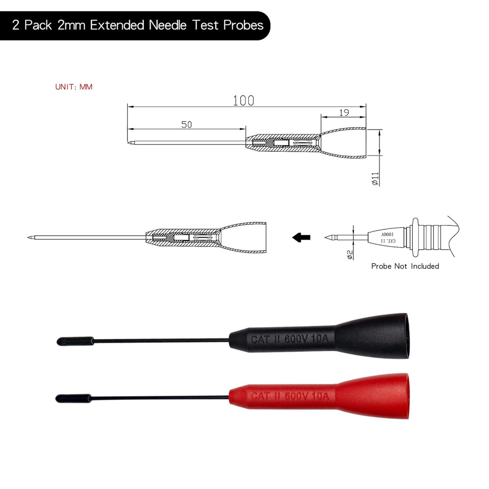 Multimeter Needle Probe Pins, Extendable Needle Probe Set Non-Destructive Pierci