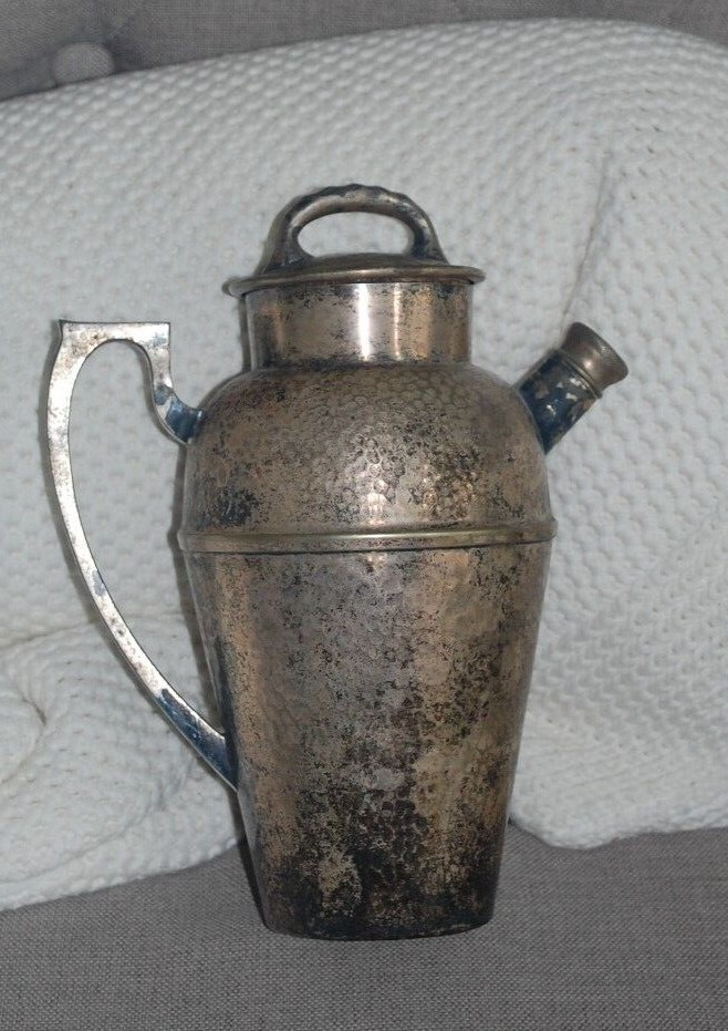 1920's Bernard Rice's Sons Apollo #3639 Hammered Silverplated Pitcher