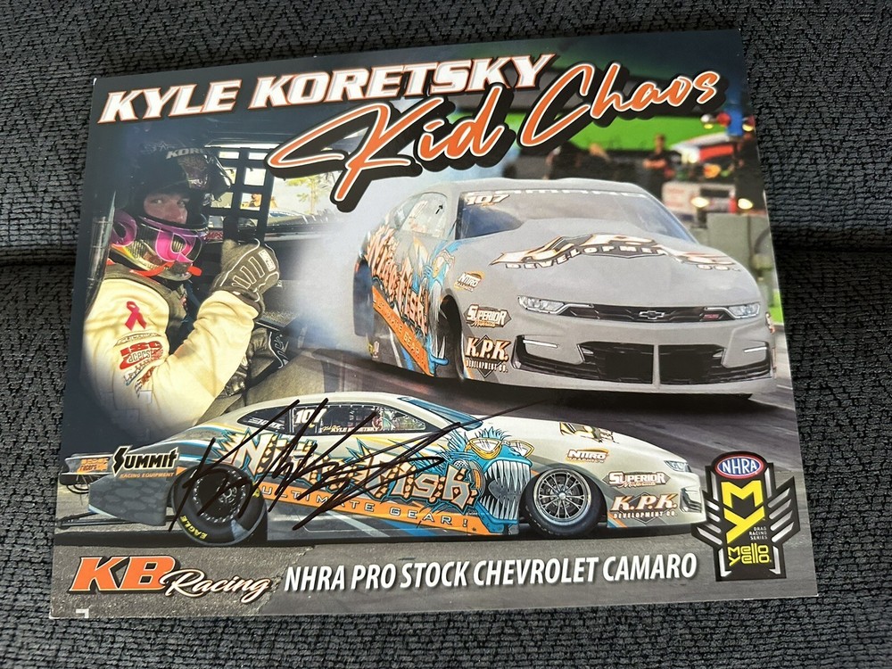 Kyle Koretsky Signed Promo Hero Card Nhra Drag Racing Autographed
