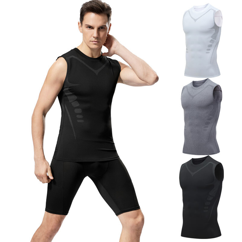 Men's New Vitaboost Compression Shirt Version Ionic Shaping Sleeveless Vest