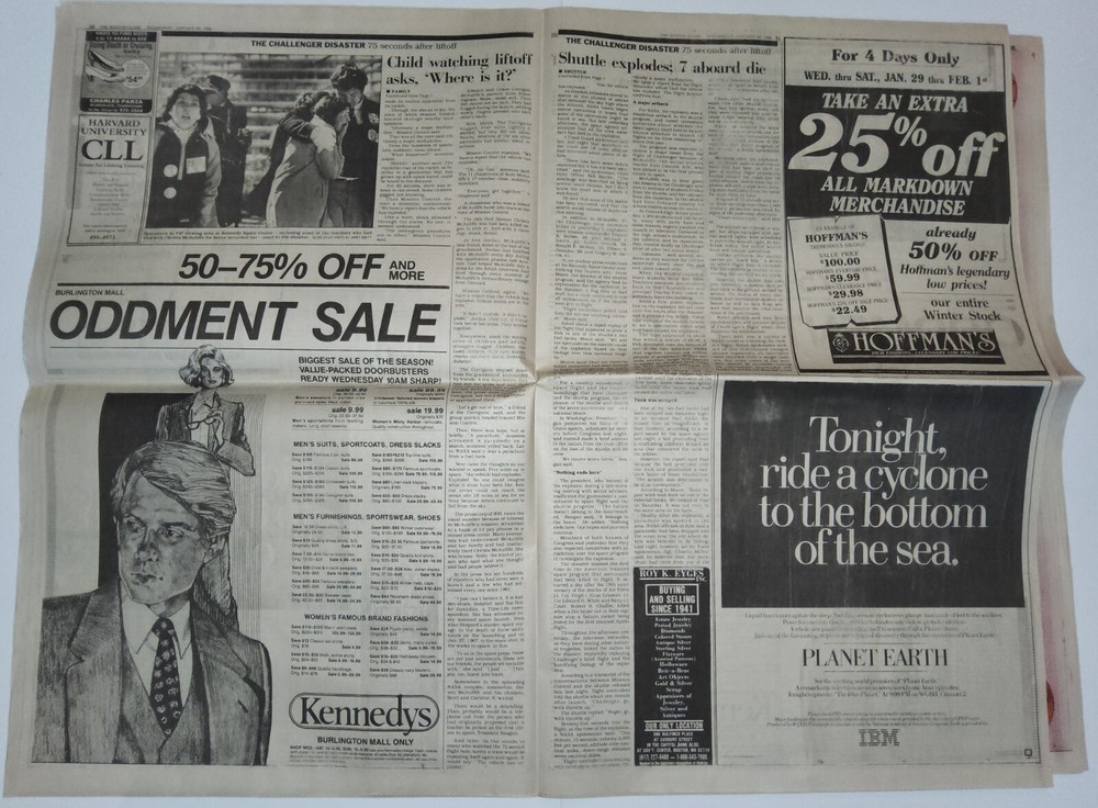 1970-1986 Newspapers: Eclipse, Viking Lands, Space Shuttle Challenger Explodes