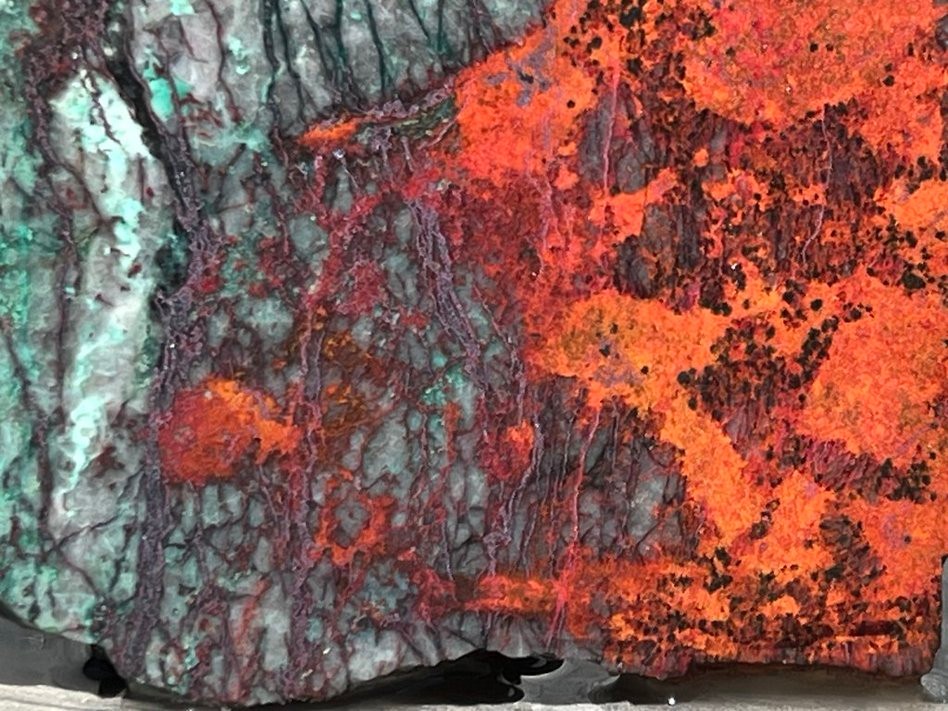 Sonora Sunrise Sunset Chrysocolla Cuprite 4.25"x2.5" Lapidary Rough Slab S2