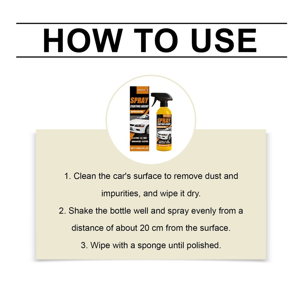 Car Coating Spray,Quick Effect Coating Agent,Car Scratch Wax Polish Spray Liquid