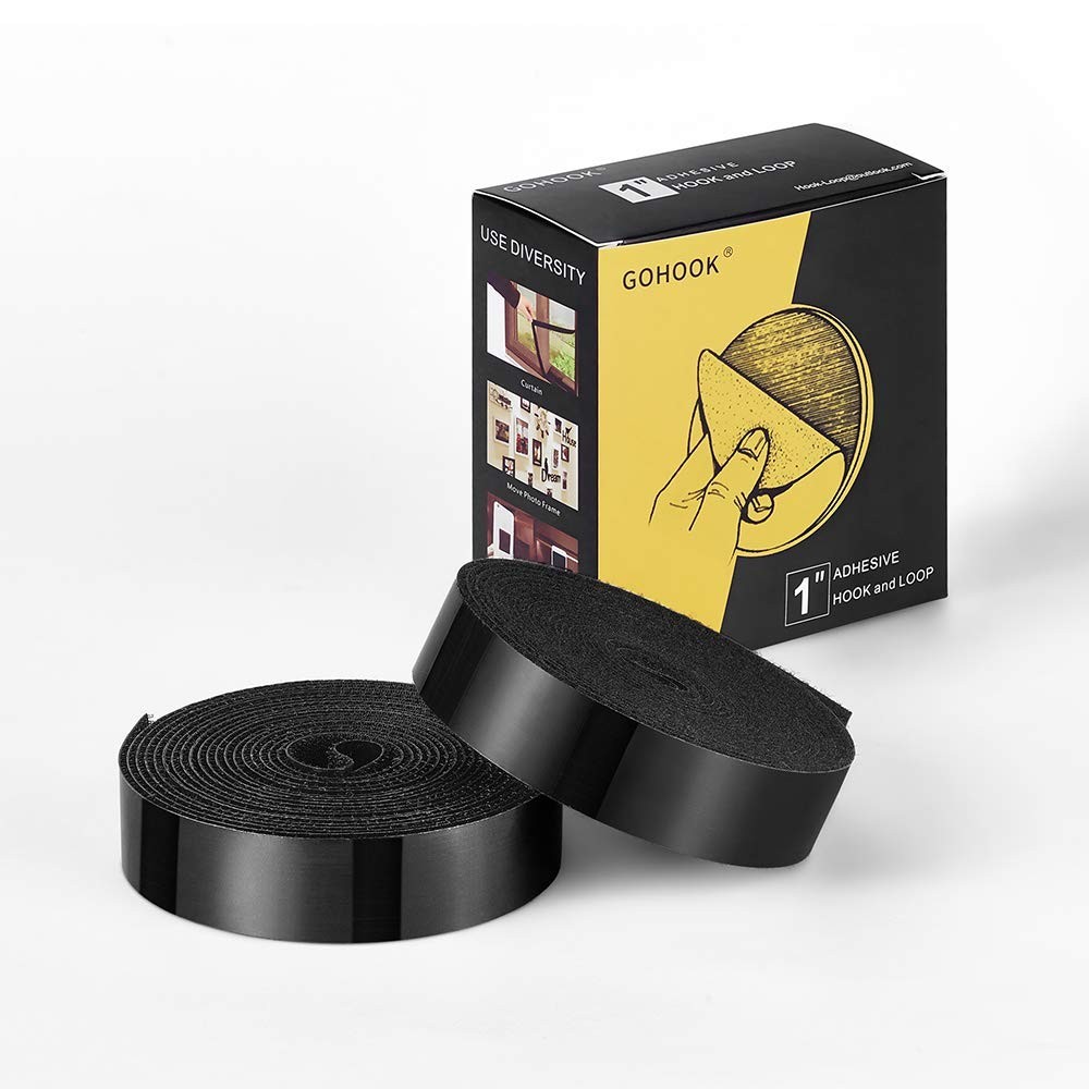 Strong Grip 1 Inch Waterproof Hook and Loop Tape - 5 Yards, Adhesive Solution