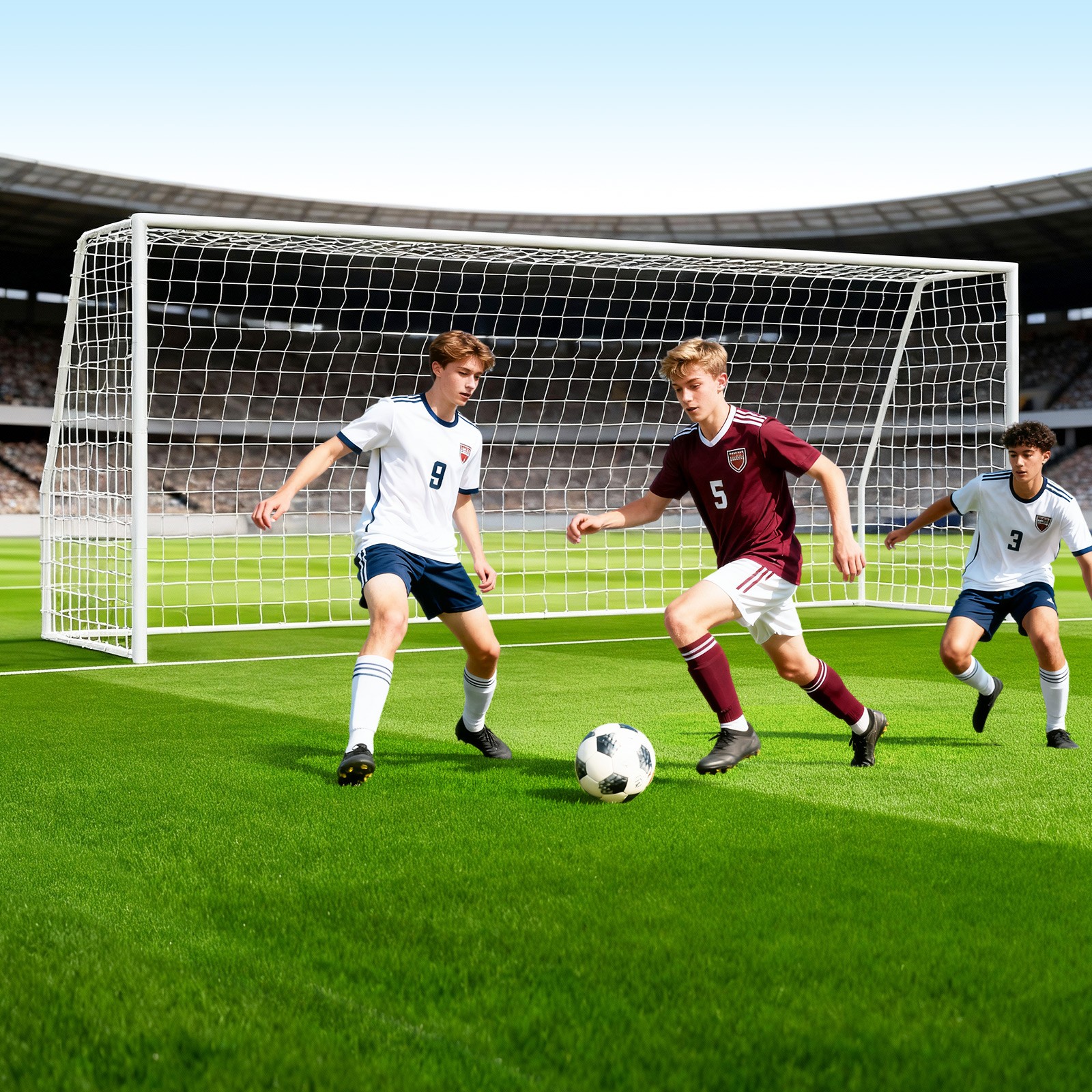 18ftx 7ft/21ftx 7ft/24ftx 8ft Metal Soccer Goals for Outdoor Practice Training