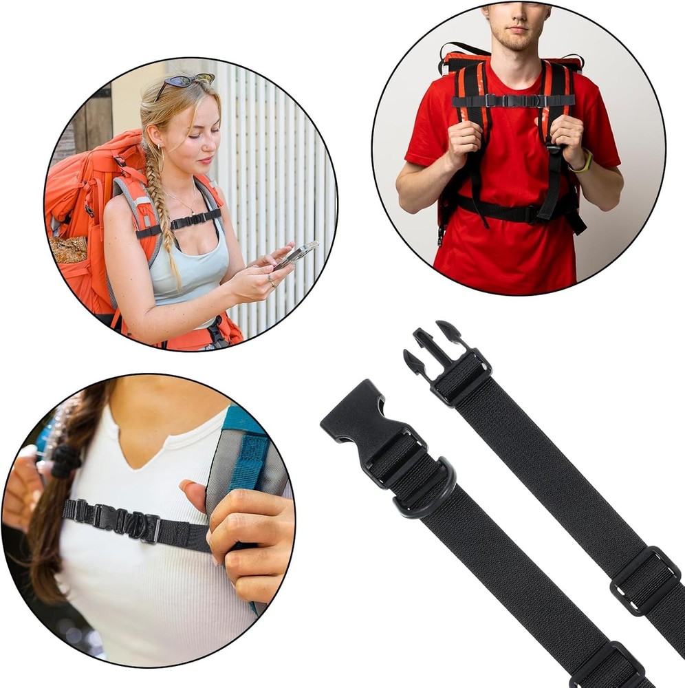 2 Pack Adjustable Backpack Chest Strap, Universal Sternum Strap with Quick Relea