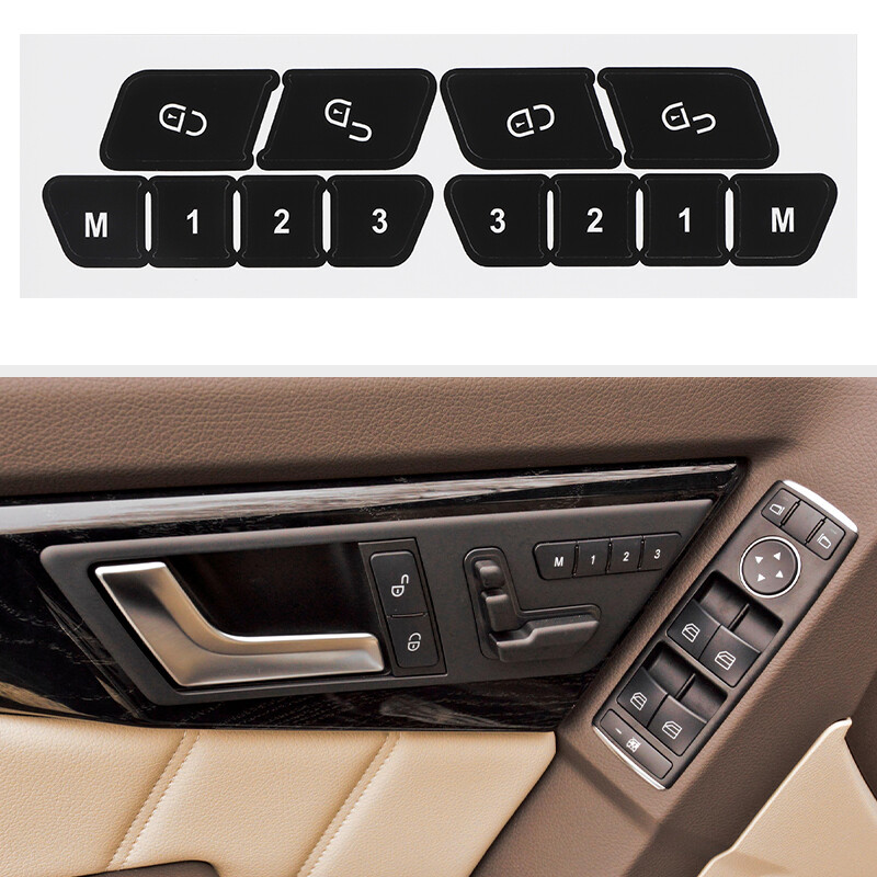 Button Repair Kit Window Switch Sticker For Mercedes Benz A B ML350 E350 2010-14