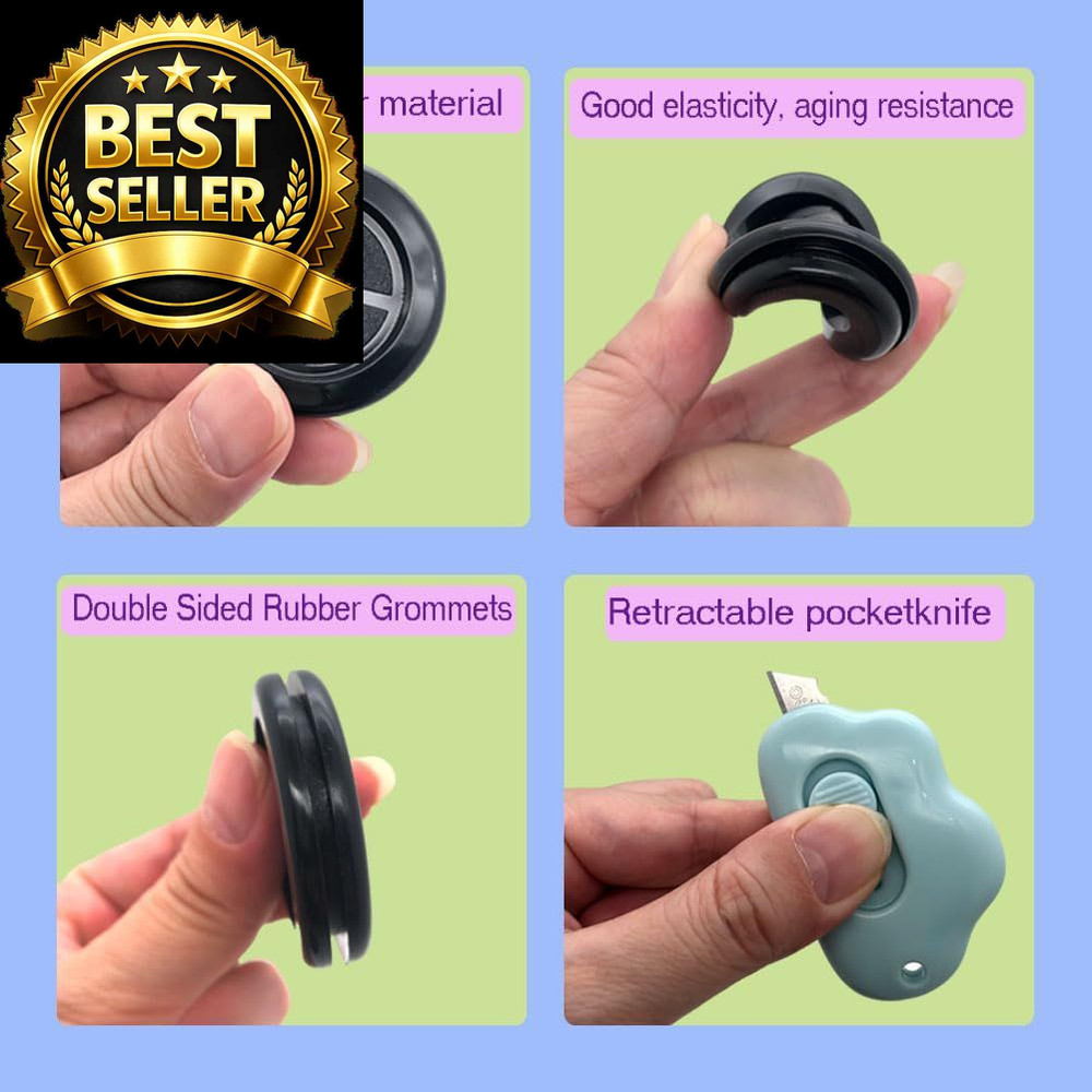 65Pcs Round Rubber Grommets kit 6 Sizes Double Sided for...