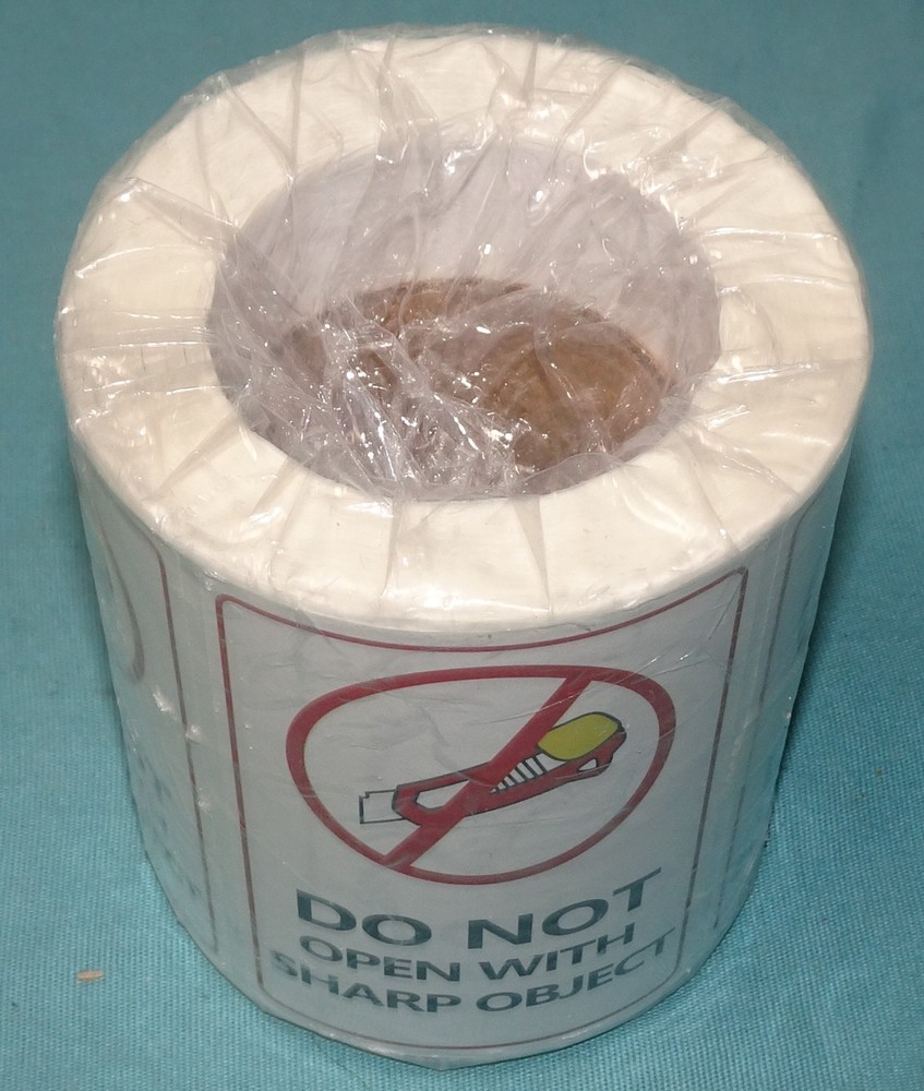 300 Pieces = Do Not Open with Sharp Object = Warning stickers Labels 2 X 3 Inch