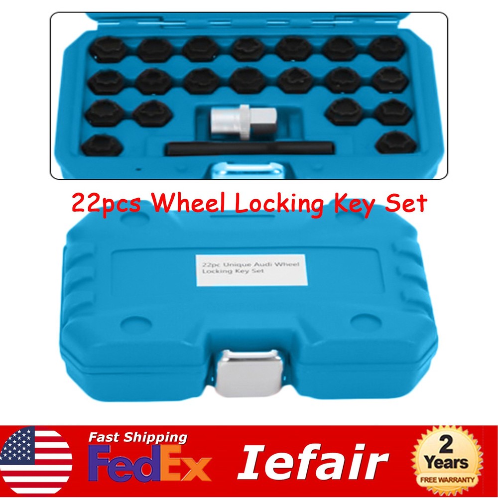22pc Audi Wheel Locking Key Locking Wheel Bolt Nut Removal Set Master Key Kits