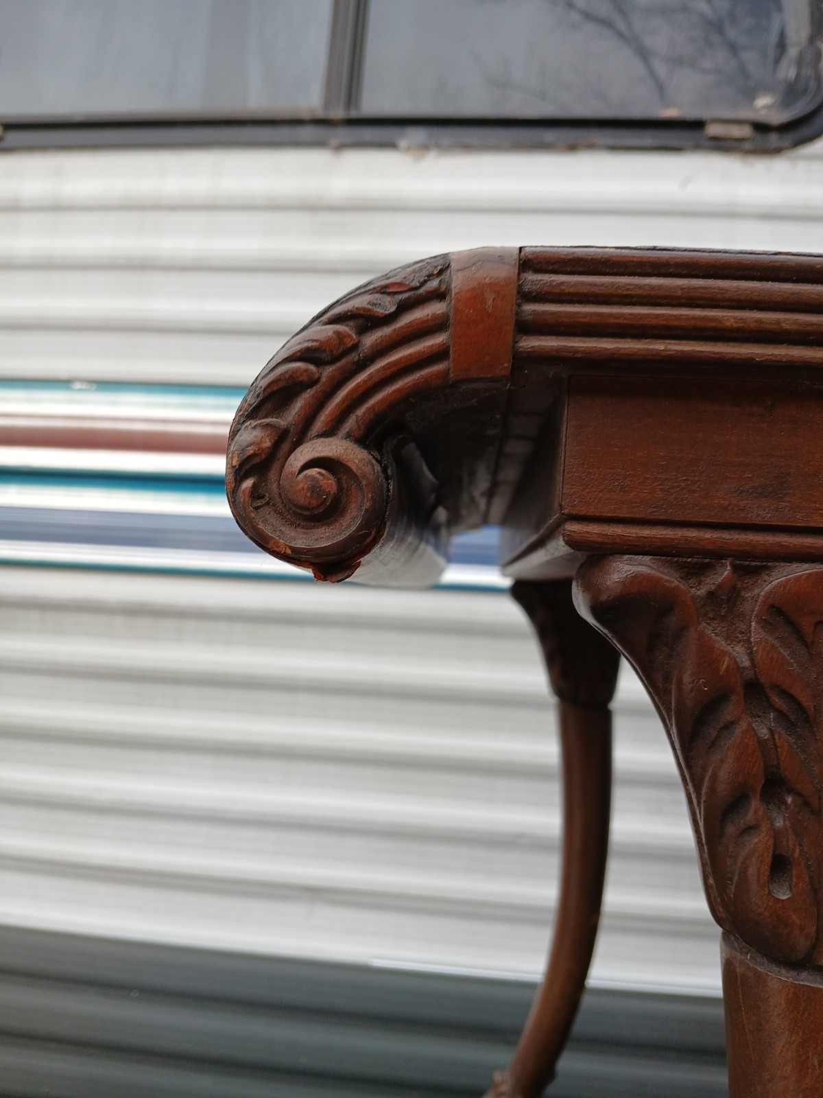 Vintage Townsend Grand Rapids French Provincial Leather Top