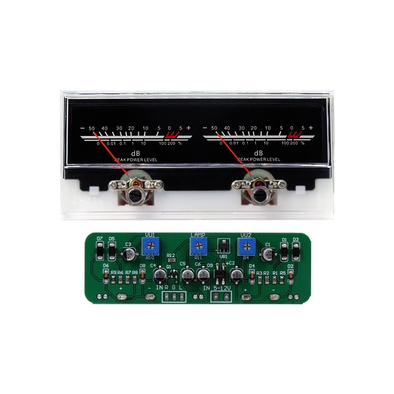 JP-115 Double Pointer VU Level Meter with LED Backlight Board and Driver Board