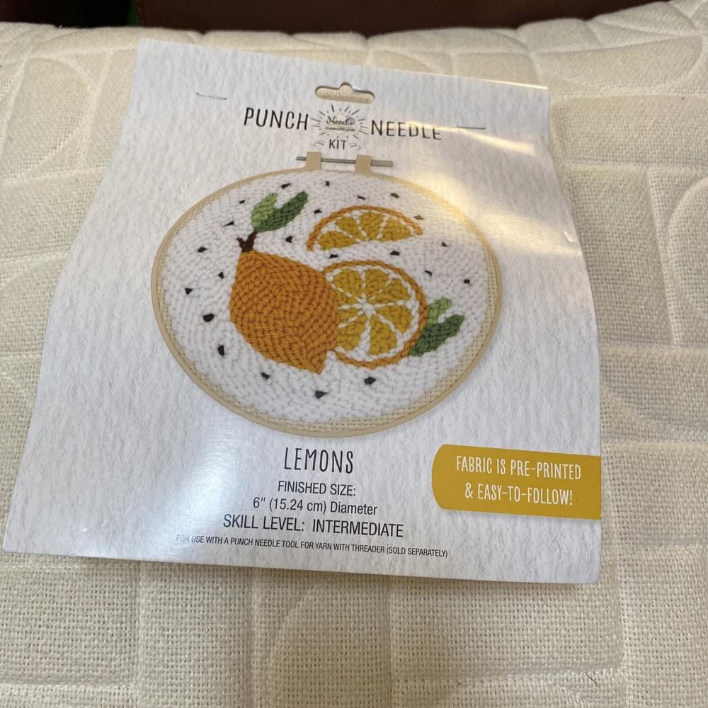 Needle Creations Punch Needle Kit “Lemons” New in Package
