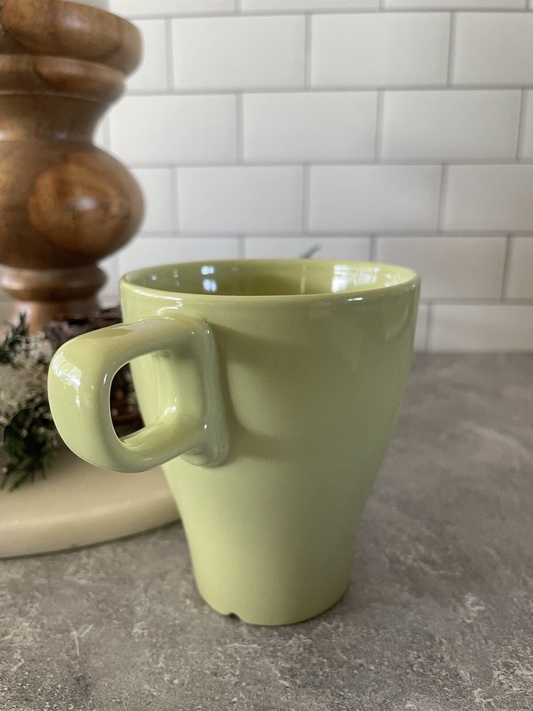 IKEA FARGRIK Coffee Mug Tea Cup Stoneware 21533 Lime Green Stackable 8 Oz. EUC