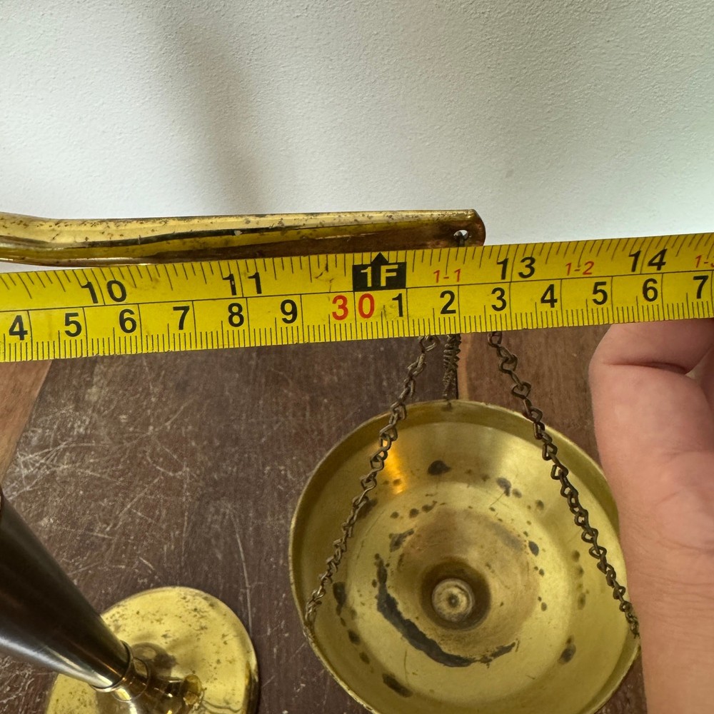Vintage Antique? Solid Brass beam balance scale Distressed Decor only
