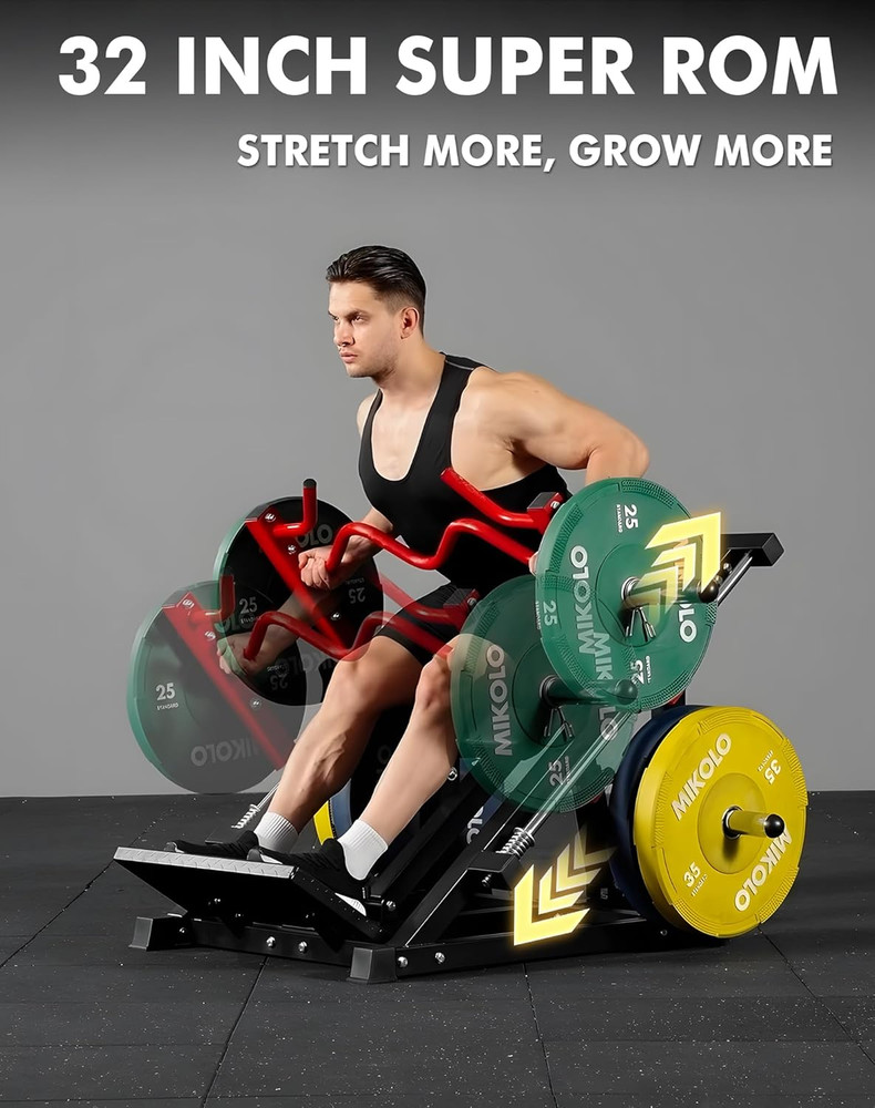 Mikolo Linear Row Machine, Back Workout Machine for Home Gym, Plate-Loaded Back