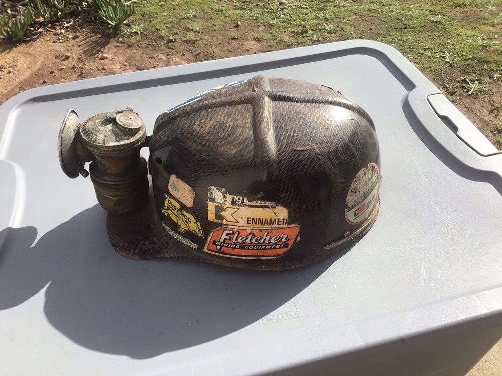 VINTAGE - MSA COMFO CAP - COAL MINERS HARD HAT WITH LIGHT