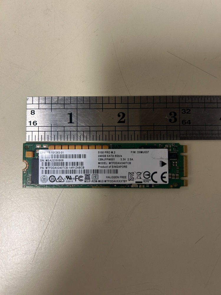 Micron M.2 240GB SSD, mixed