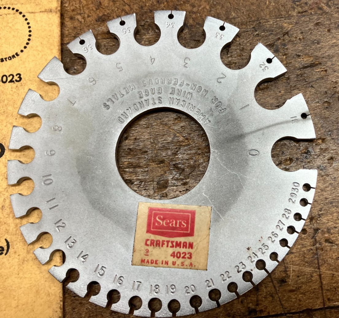 1972 Craftsman American Standard Wire Gauge 4023