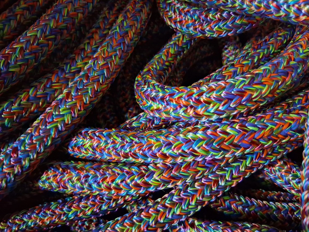 9/16 x 200 ft. Double Braid-Yacht Braid Polyester Rope. Rainbow Blend